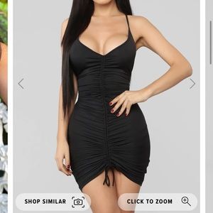 COPY - Shanghai ruched dress- black